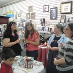 Author Laura Hilton greets folks