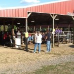Folks gather for the Goat Milking contest