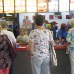 Folks line up to order