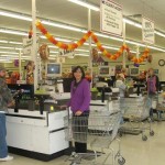 All the checkers are ready to serve