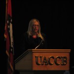 Crystal Johnson President of the BACC Welcomes Governor Mike Beebe to the Batesville Business Expo