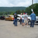 Folks check out all the classic cars