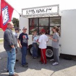 Folks line up for Lunch