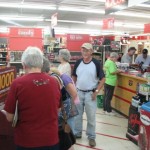 Folks line up for the 1,000 giveaway