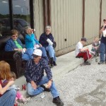 Folks take time to find some shade for lunch