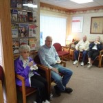 Folks waiting for the first Drawing of prizes