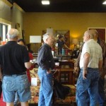 Henry Wilkins visits with folks