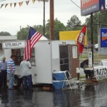 Lots of rain but folks keep coming out to the celebration