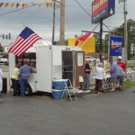 Rain does not slow folks down